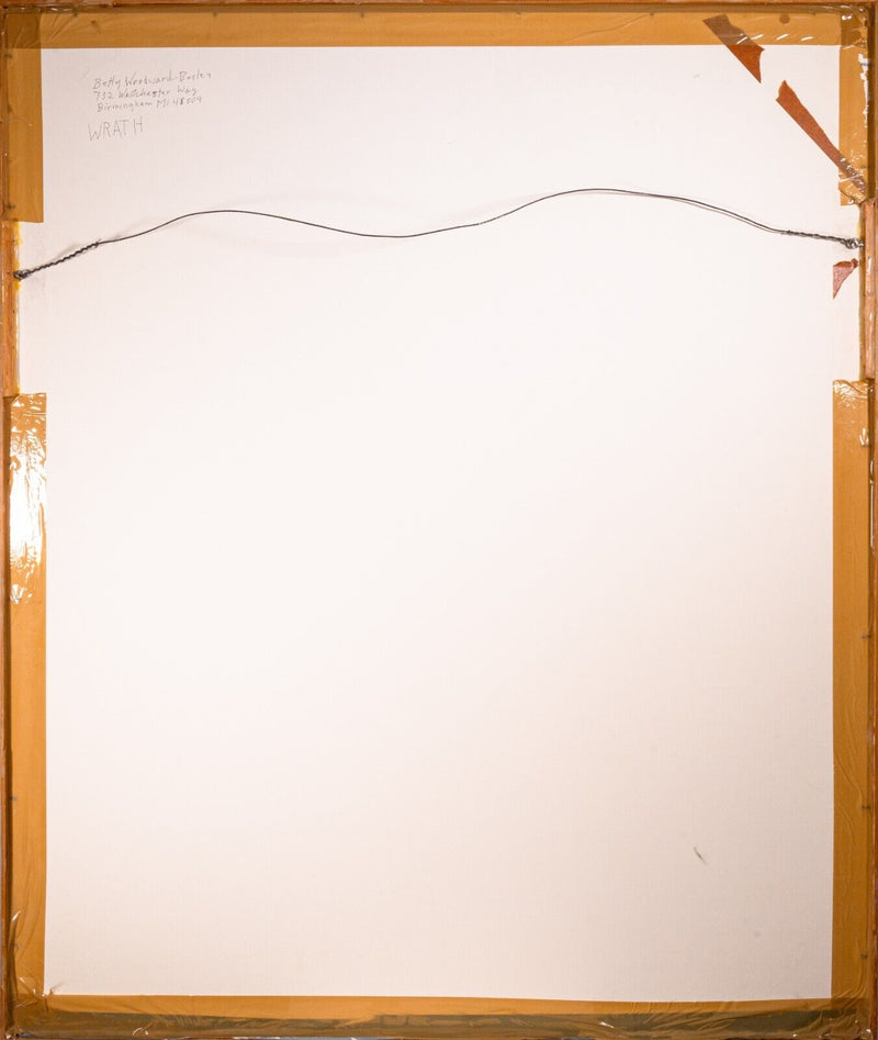 Betty Woodward-Bosley Wrath Signed Modern Figurative Drawing on Paper Framed