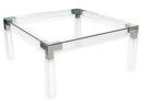 Design Institute America Glass Lucite and Chrome Modern Cocktail Coffee Table