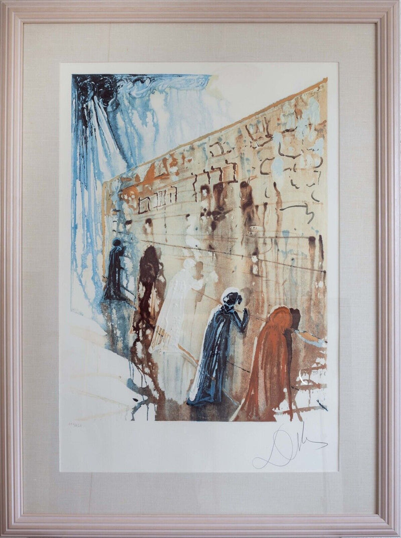 Salvador Dali Wailing Wall Signed Modern Lithograph on Paper 110/250 Framed 1975