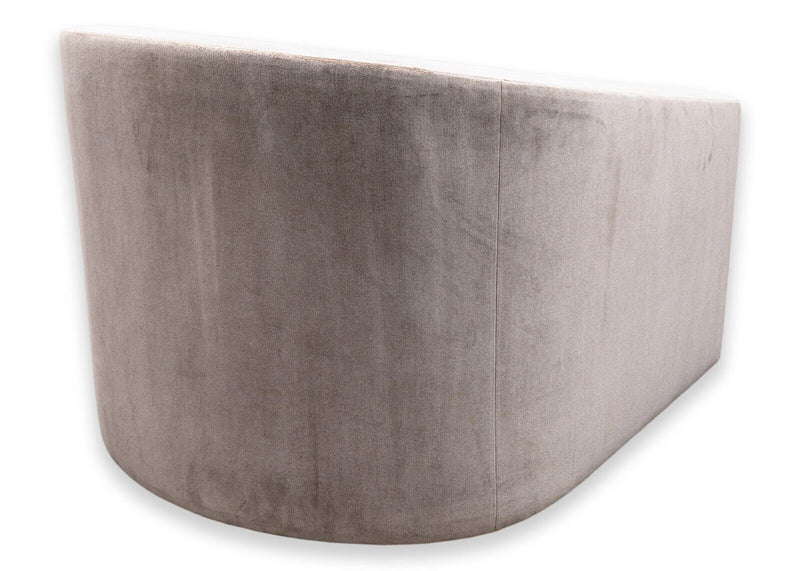 Donghia Barrel Backed Volume Swiveling Tub Chair in Grey Pink Velvet Mohair