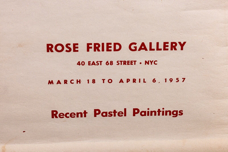 Adja Yunkers Rose Fried Gallery Modern Lithograph Hanging Exhibition Poster 1957