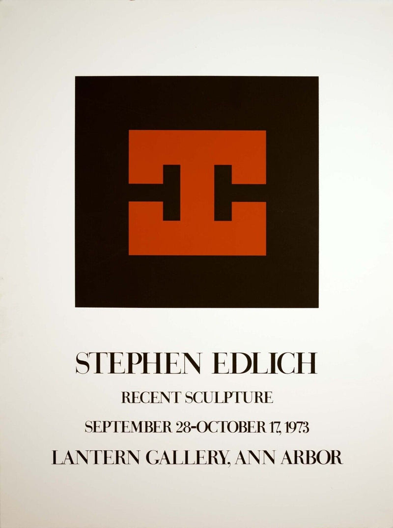 Stephen Edlich Recent Sculpture (White) Lithographic Exhibition Poster Unframed