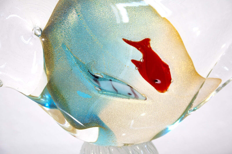 Murano Barbini Style Hand Blown Glass Fish Mid Century Modern Sculpture 1960s