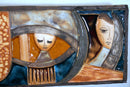 Ruth Faktor Faktorowicz Modernist Israeli Figurative Ceramic Tile Wall Art Frame