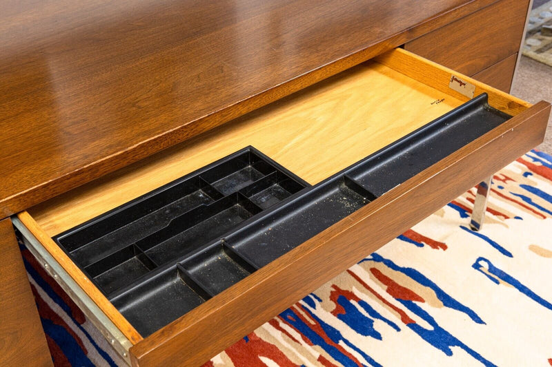 Rare Harvey Probber Mid Century Modern Walnut and Chrome Executive Writing Desk