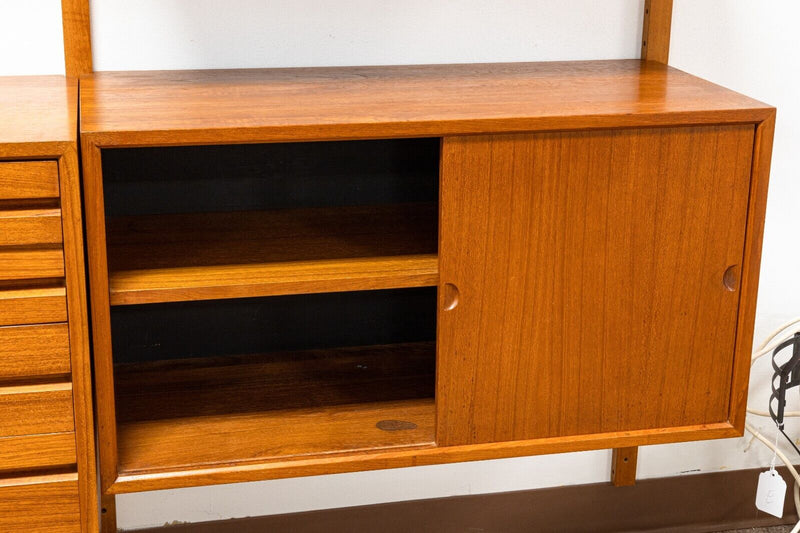 3 Bay Mid Century Modern Royal System Teak Cado Wall Unit by Poul Cadovius