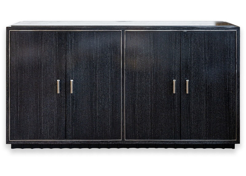 Ralph Lauren Contemporary Modern Ebonized Black Oak Buffet Sideboard Cabinet