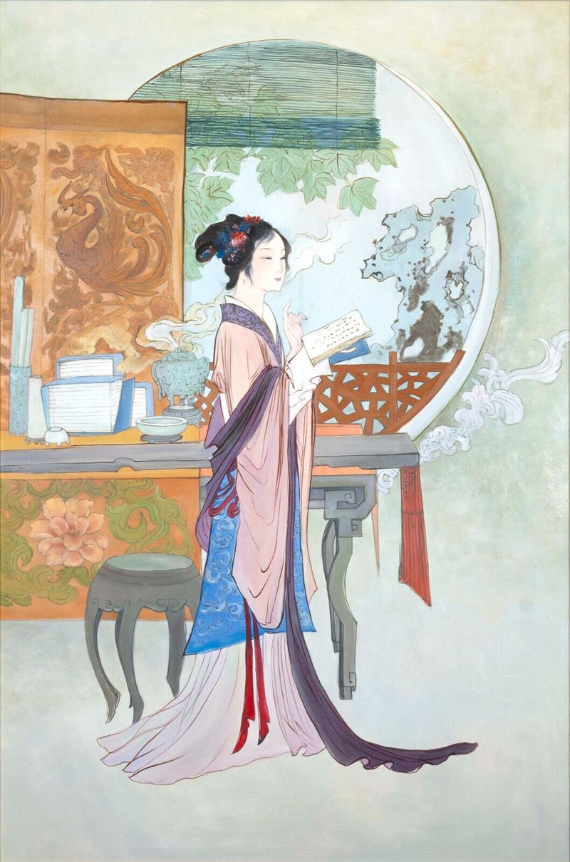 Hua Sanchuan Ceremonial Tea Contemporary Figurative Asian Acrylic Painting on Ca