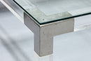 Design Institute America Glass Lucite and Chrome Modern Cocktail Coffee Table