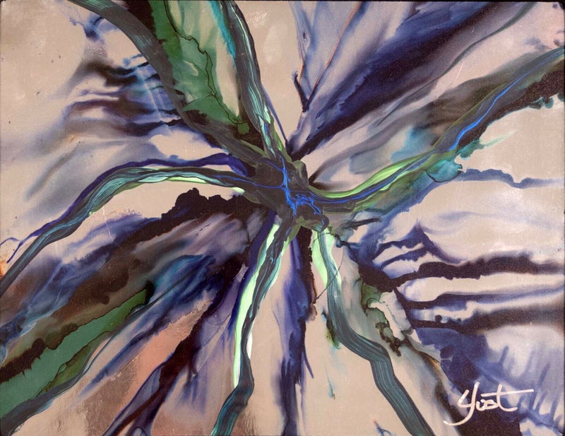 Nicholas Yust Marble Synergy Contemporary Abstract Signed Painting on Paper