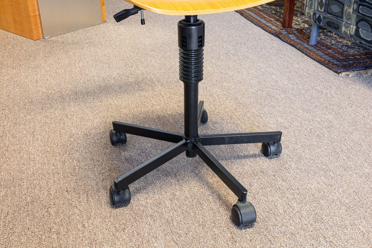 Rabami Stole Danish Wood and Metal Swivel Task Desk Chair
