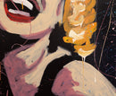 Dave Santia Marilyn Monroe Signed Live Speed Portrait Painting on Canvas 2013