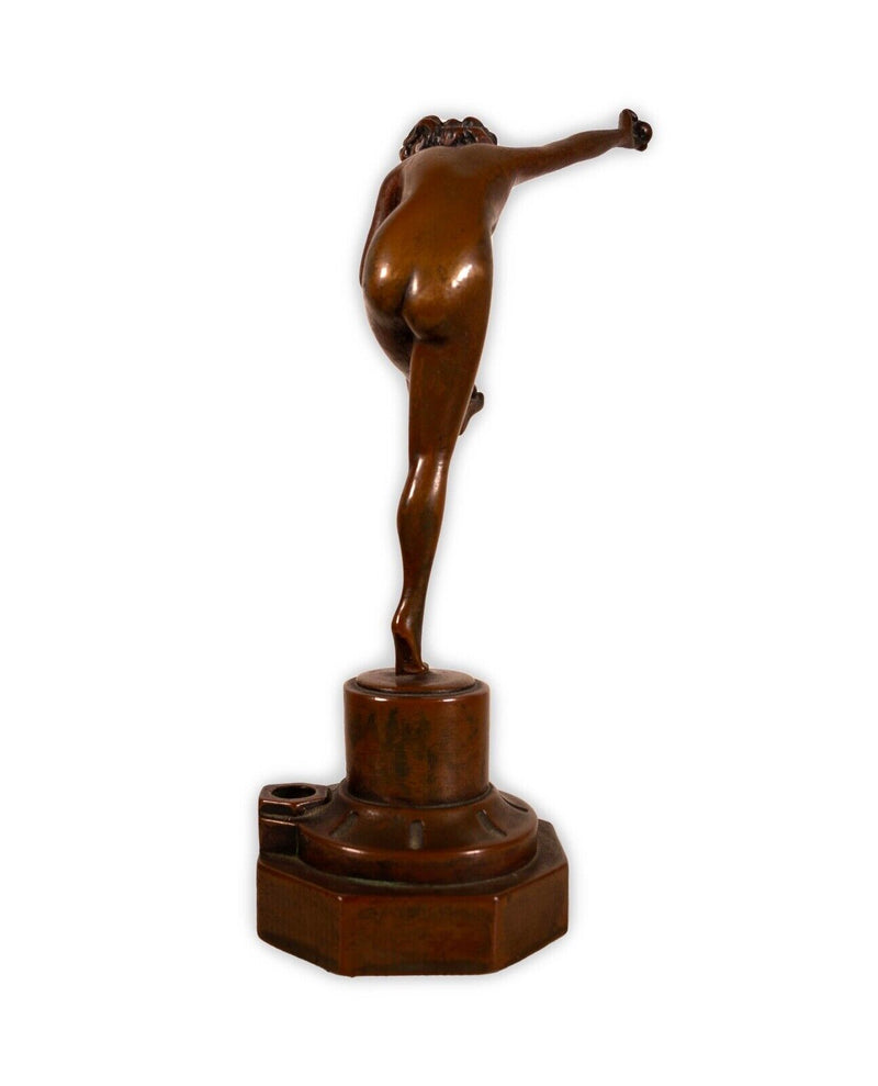 Claire Jeanne Roberte Colinet The Juggler Pen Holder Art Deco Bronze Nude Sculpt