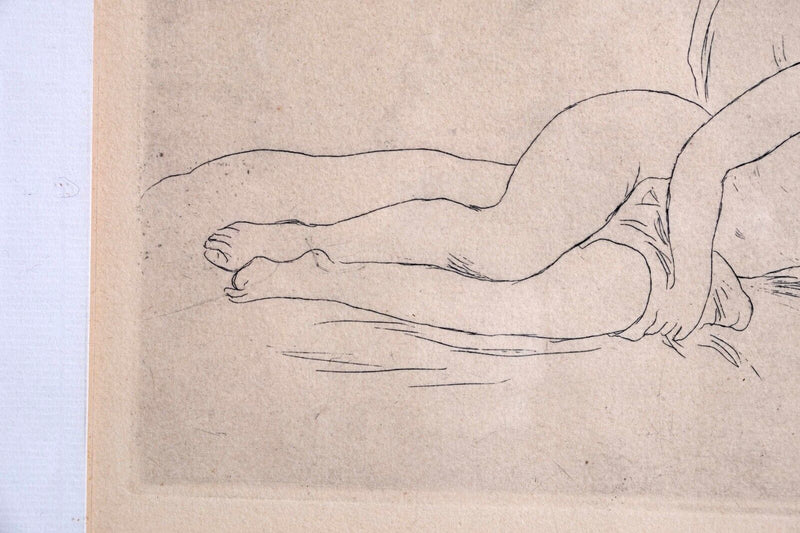 Pierre-Auguste Renoir Femme Nue Couchee Tournee a Droitte Drypoint Etching 1906