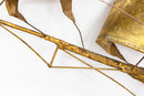 Paul D. Wellington Signed Sailboat Modern Brutalist Brass Wall Sculpture 1970s