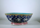 Tung Chih Oblong Footed China Bowl Turquoise Interior Yu-Yi Cloud Design 1862-75
