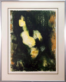 Yehuda Verdi Signed Modernist Figurative Lithograph on Paper E.A. Framed 1970s