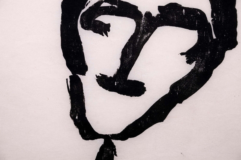 Adja Yunkers Untitled (Portrait X) Signed Modern Abstract Woodcut on Paper 5/17