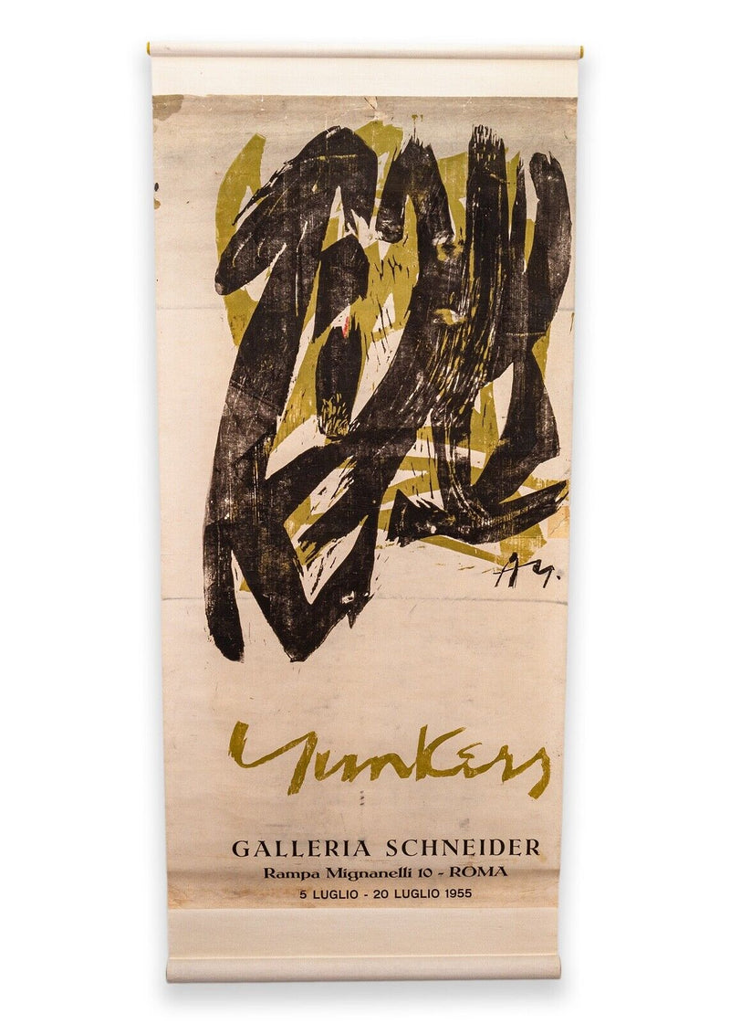 Adja Yunkers Galleria Schneider Modern Lithograph Hanging Exhibition Poster 1955