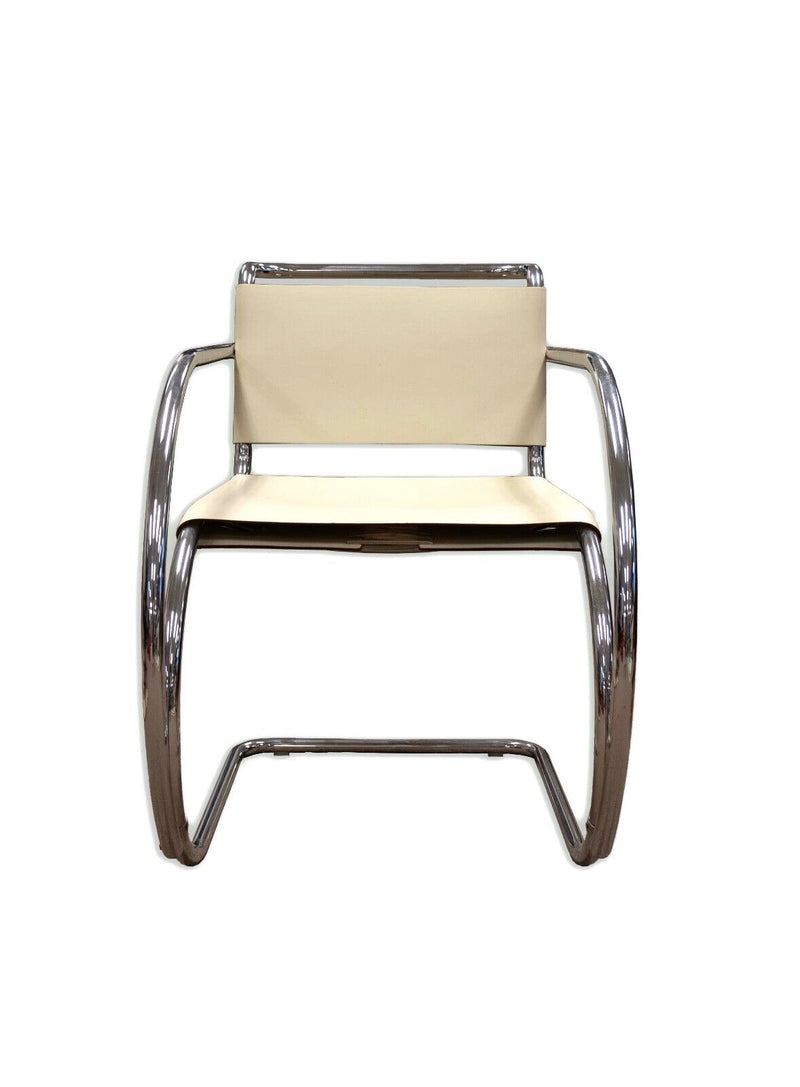 Mies Van Der Rohe Tubular Chrome Arm Chair Mid Century Modern