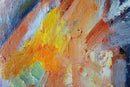 Manette Van Hamel Signed Abstract Expressionist Oil Painting on Canvas 1970s