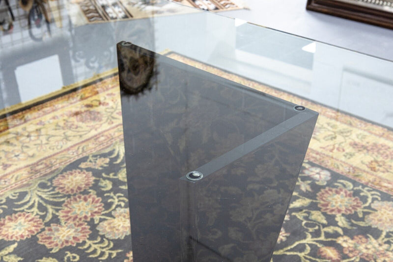 Rossetto Sapphire Abstract Black Lacquered Wood and Glass Italian Dining Table