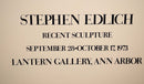 Stephen Edlich Recent Sculpture (Tan) Lithographic Exhibition Poster UF 1973
