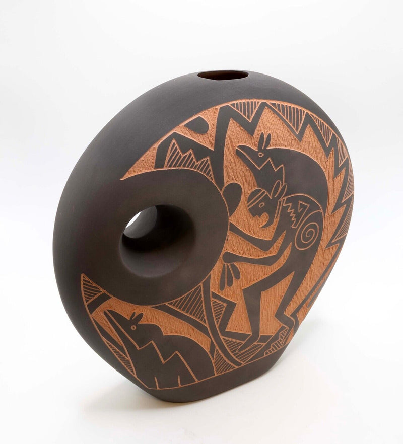 Dalawepi Ergil Vallo Signed Acoma Pueblo New Mexico Carved Earthenware Pottery