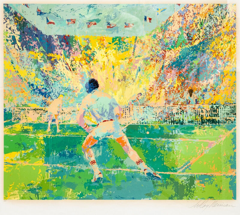 LeRoy Neiman Stadium Tennis 1981 Signed Contemporary Serigraph on Paper A.P.