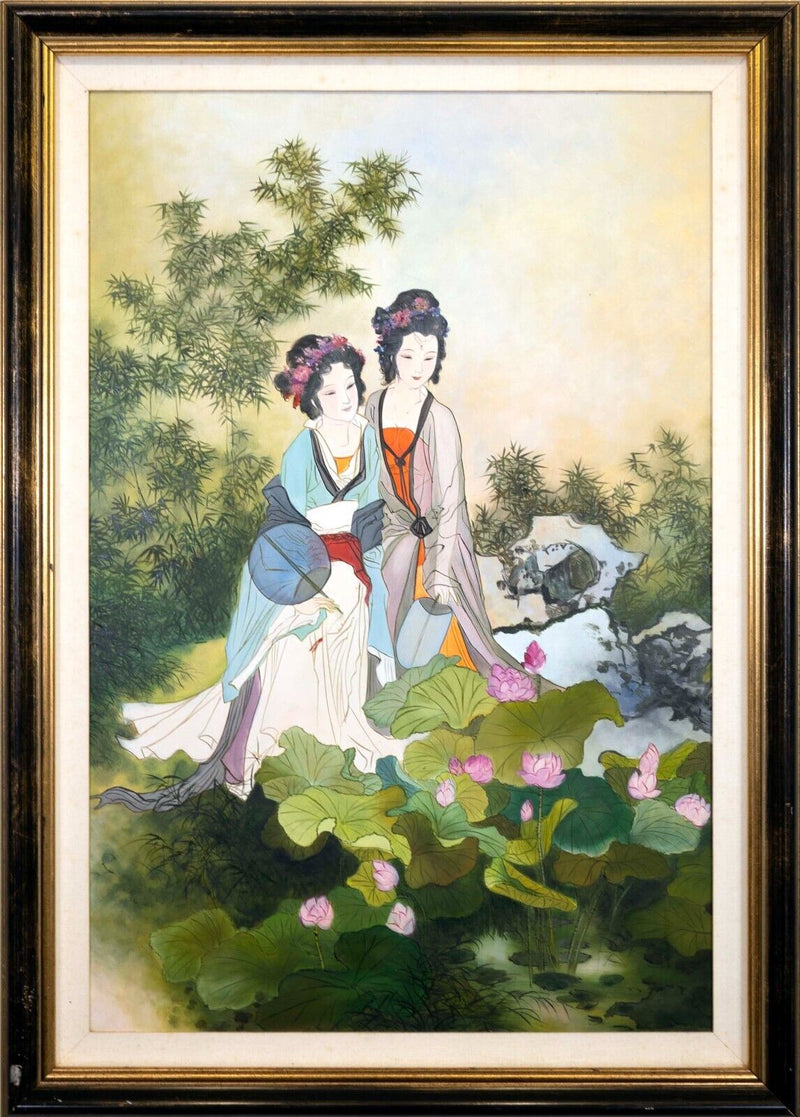 Hua Sanchuan Lotus Ching Shu Contemporary Figurative Asian Acrylic Painting