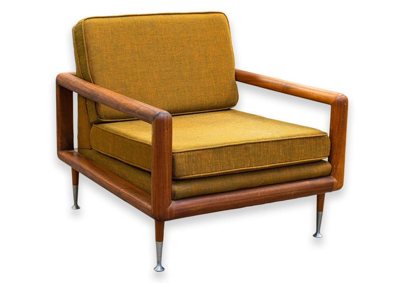 Mid Century Modern Robsjohn Gibbings Style Wood Frame Accent Lounge Armchair