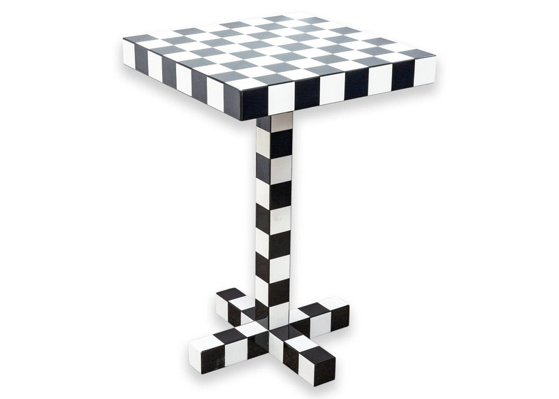 Moooi Chess Memphis Black and White Checkered Side Table Designed by Front