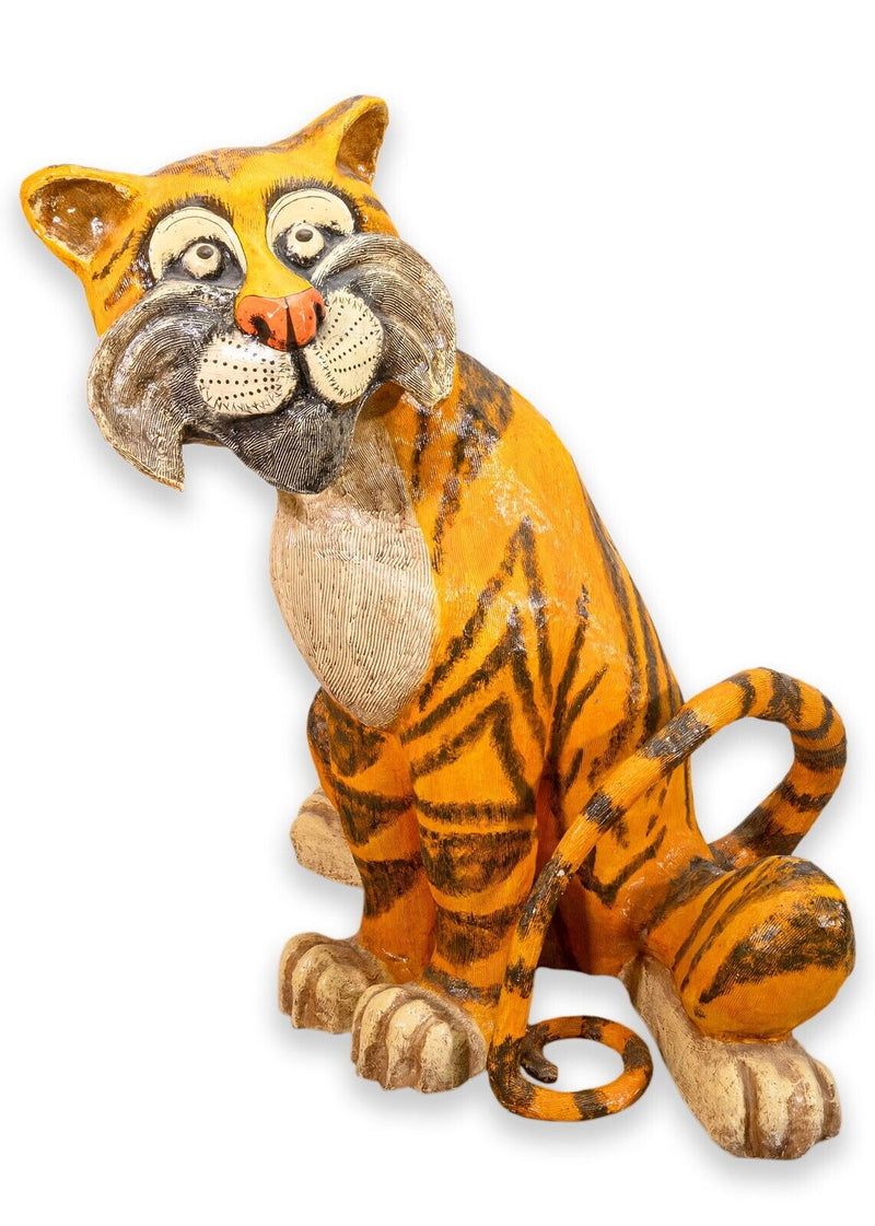 Jeanne Valentine S.A. Tiger Mid-Century Modern Papier-Mache Sculpture 1960s