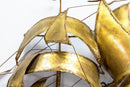 Paul D. Wellington Signed Sailboat Modern Brutalist Brass Wall Sculpture 1970s