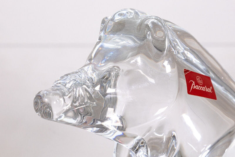 Baccarat Crystal Glass Boar Figurine Table Sculpture