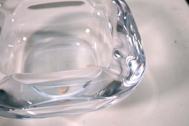 Lucid Crystal Glass Shell Ashtray by Art Vannes France 1970