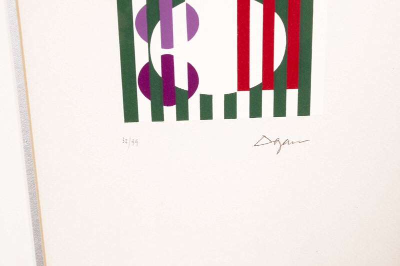 Yaacov Agam Peace of Time Signed Op Art Lithograph in Colors 32/99 Framed 1970s