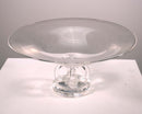 Steuben Scrolled Footed Tazza Pedestal Glass Bowl Mid Century Modern