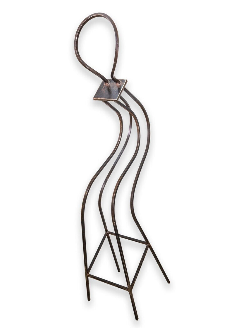 Gary Kulak Signed Curved Chair Contemporary Modern Metal Floor Sculpture 1981