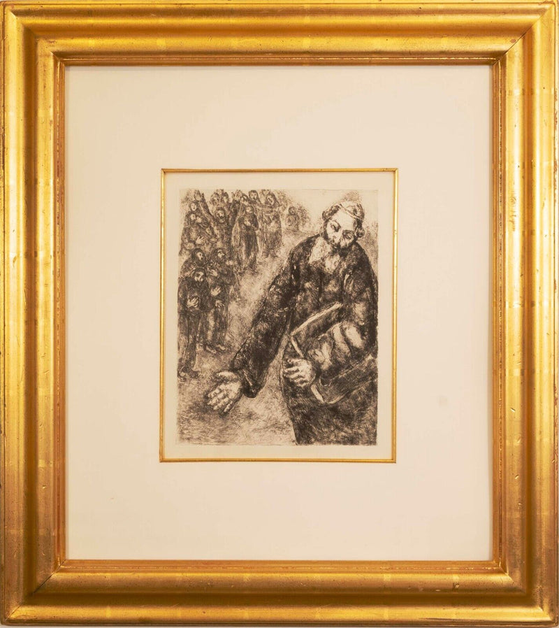 Marc Chagall Joshua Reads the Words of the Law The Bible Series Etching Framed