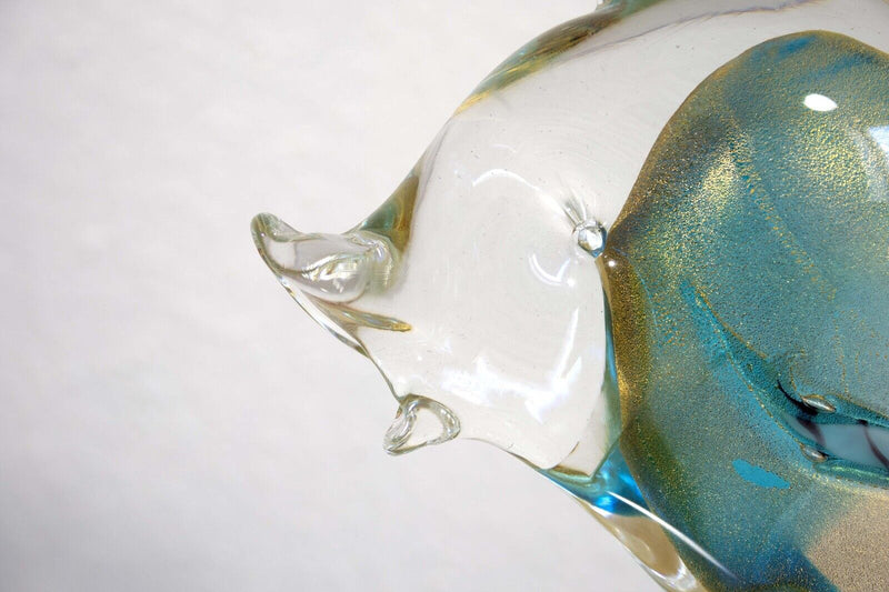 Murano Barbini Style Hand Blown Glass Fish Mid Century Modern Sculpture 1960s