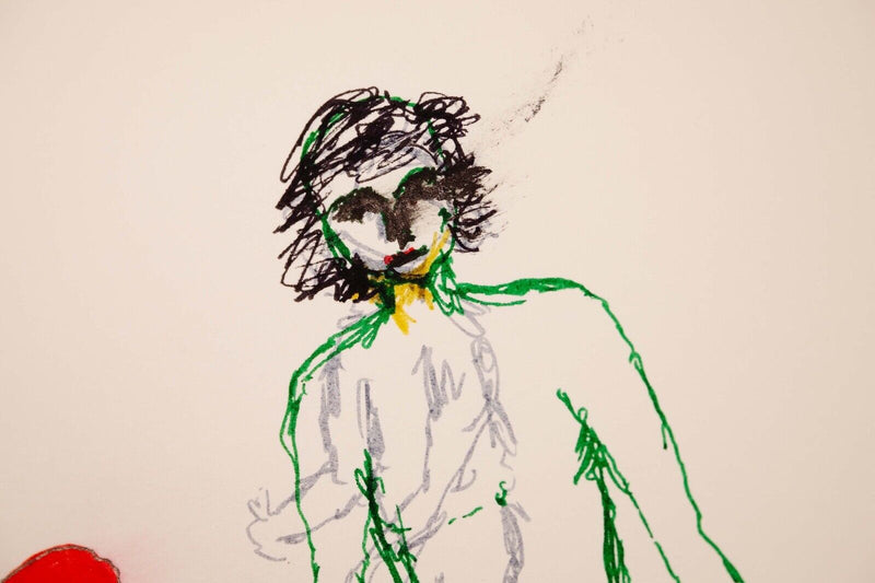 Peter Karl Green Untitled Signed Modern Figurative Felt-Tip Drawing on Paper UF