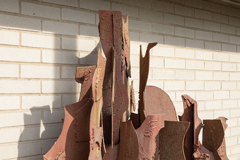 Bill Barrett Untitled Modern Brutalist Welded Steel Sculpture 1970s