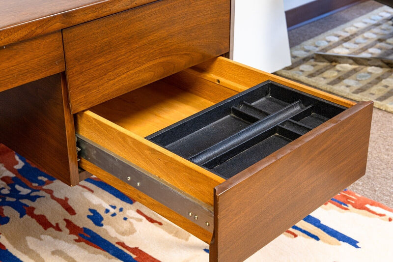 Rare Harvey Probber Mid Century Modern Walnut and Chrome Executive Writing Desk