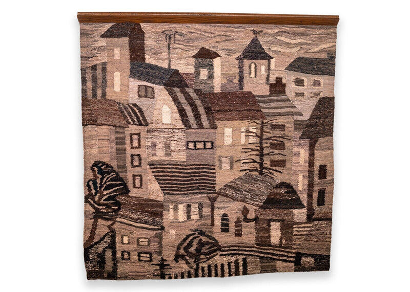 Lucyna Napidrkowska Polish Wool Mid Century Modern Vintage Wall Tapestry Textile