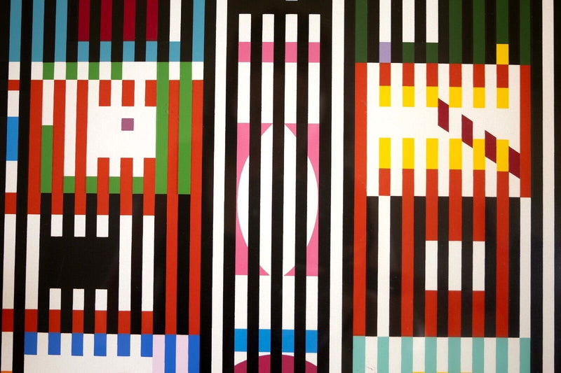 Yaacov Agam Coordination Signed Op Art Serigraph on Paper 113/153 Framed 1975