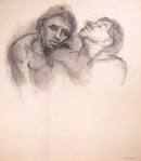 Betty Woodward-Bosley 2 Figures Signed Modern Figurative Drawing on Paper Framed