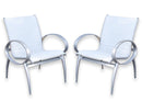 Pair of Tropitone Contemporary Modern Silver Aluminum Outdoor Patio Armchairs