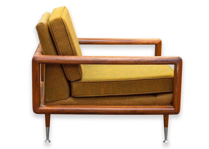 Mid Century Modern Robsjohn Gibbings Style Wood Frame Accent Lounge Armchair