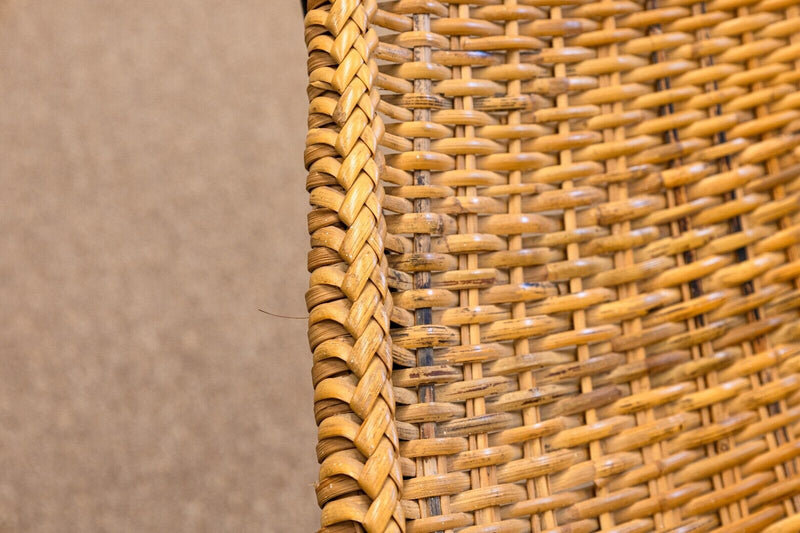 Pair of John Risley Duyan Iron Rattan Lounge Chairs for Craft Associates